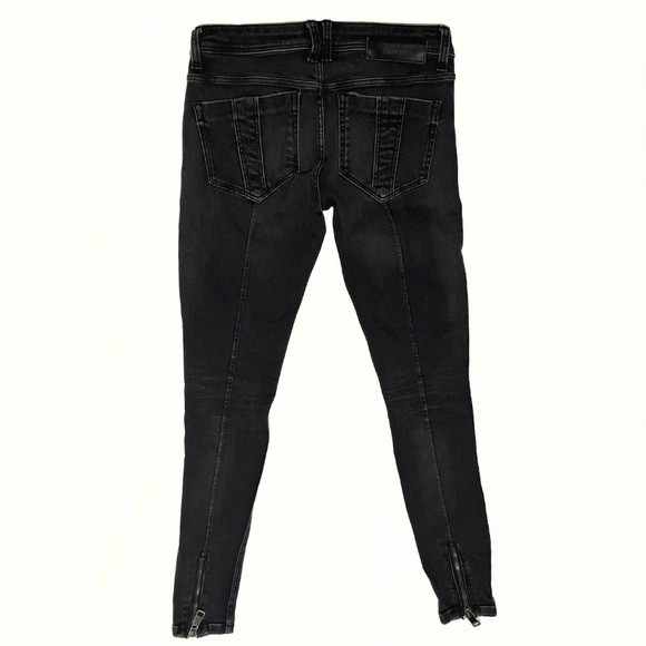 Burberry Brit Ladies Black Skinny Jeans Size 25 Zipper Accents - Picture 3 of 12